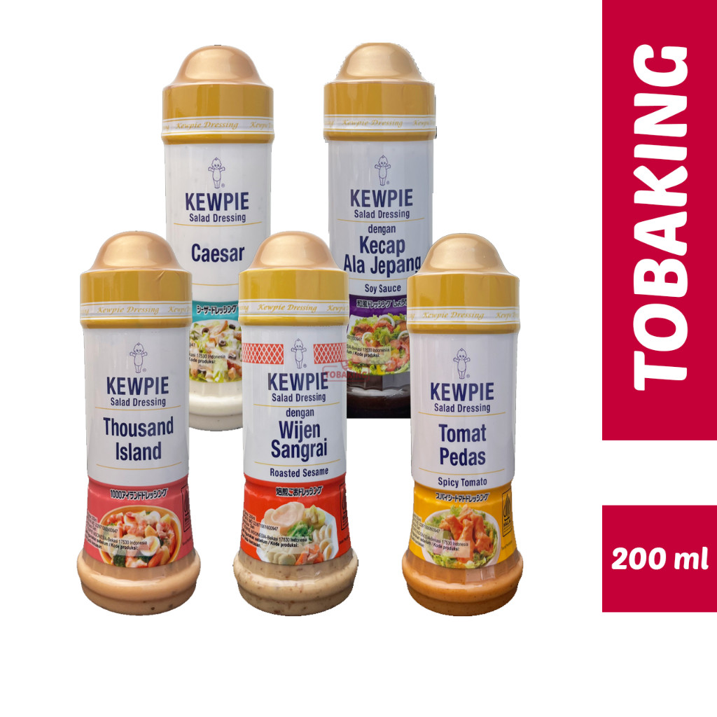 

KEWPIE Salad Dressing Saus Siram 200 ml Wijen Sangrai Caesar Thousand Island Soy Sauce Spicy Tomato