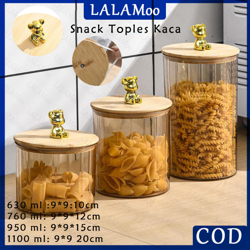 Toples Kaca Serbaguna Aesthetic Untuk Makanan Ringan & Kue Lebaran/Hari Raya