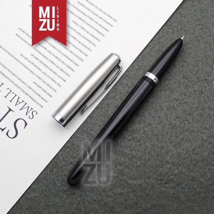 

PROMO AKSESORIES~[Terjangkau] JINHAO 85 86 Inspired By Parker 51 Fountain Pen Hooded Nib Retro - BLACK Silver