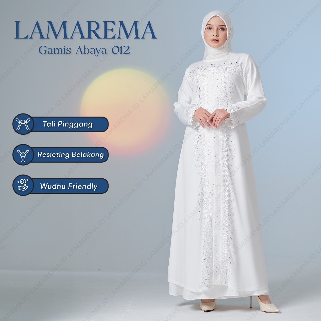 [LaMarema] Gamis Putih Wanita Mewah Abaya Putih Turkey Mewah Baju Gamis Abaya Putih Terbaru