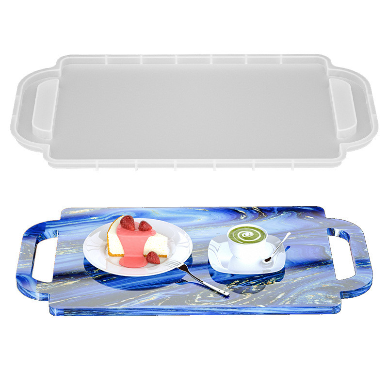 

DIY Crystal Epoxy Resin Mold Simple Pallet Fruit Tea Cup Tray Silicone Mold