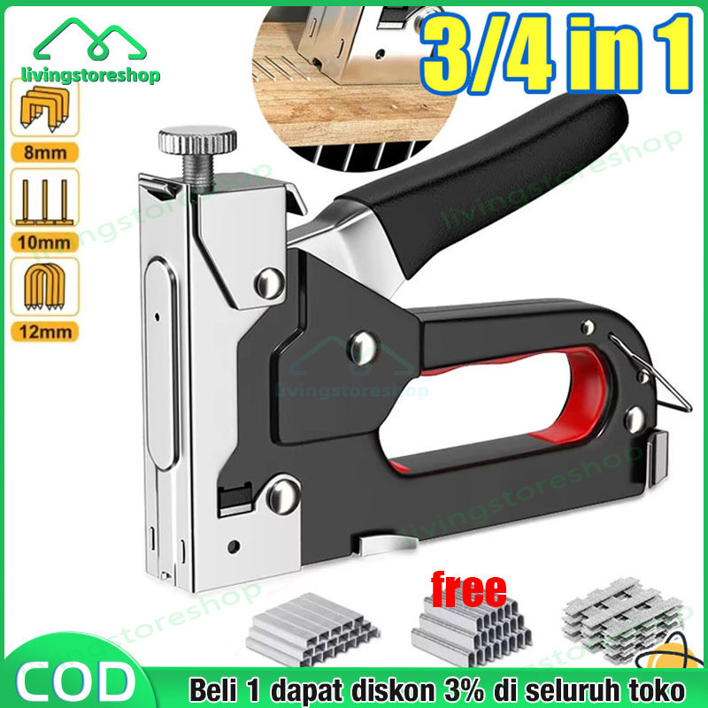

Gratis 800 paku 4 In 1 Pistol Kuku Pistol Stapler Konstruksi Konstruksi Furnitur DIY Pelapis Pelapis Pistol Stapler Multifungsi Pistol Stapler Dekorasi Rumah Alat Pertukangan