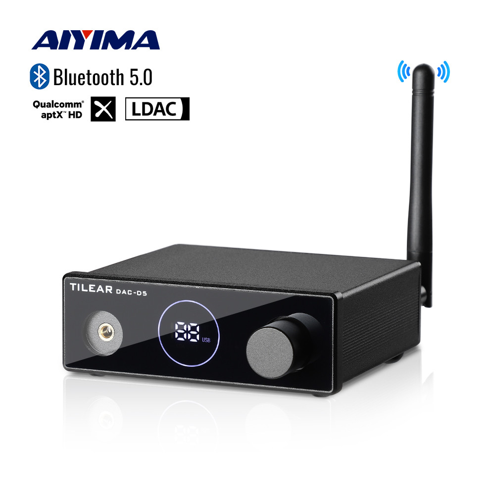 AIYIMA CSR8675 Bluetooth Decodes Receiver ES9038 APTX-HD LDAC HIFI Headphone Amplifier Stereo Preamp