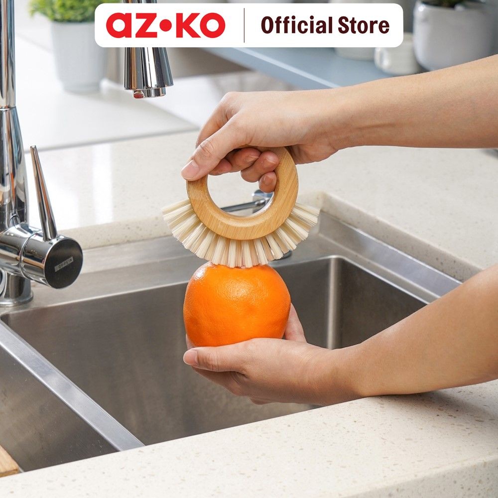 AZKO Proclean 10 cm Sikat Pembersih Buah - Krem Alat Kebersihan Sikat Cuci Buah Fruit Cleaning Brush