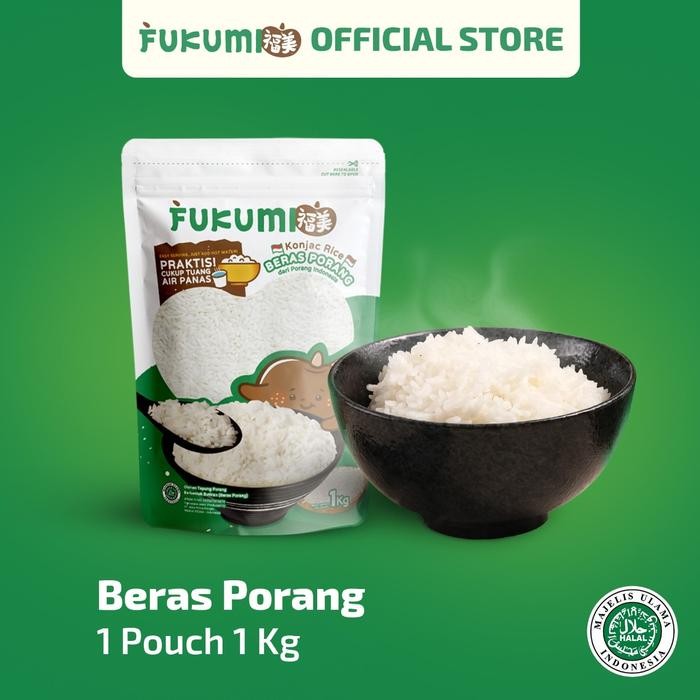 

FUKUMI Beras Porang Pouch 1 Kg - Shirataki Konjac Rice Beras Rendah Kalori Tinggi Serat