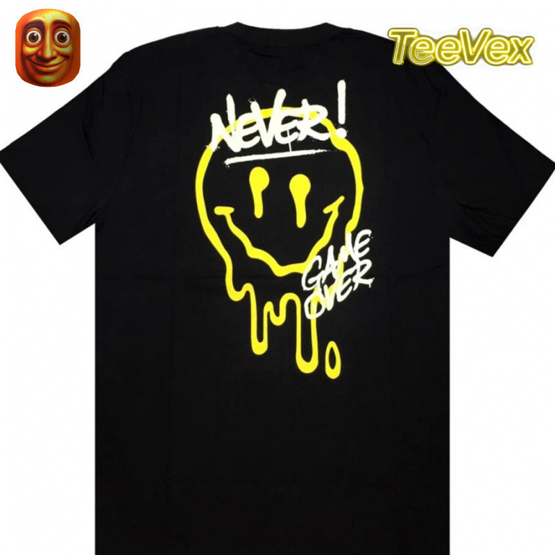 Kaos bermotif TC Sablon Digital Kaos Katun Premium Hitam | Desain Keren dengan Gambar Wajah Merata B