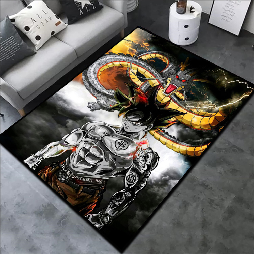 

Area Rugs Anime Son Goku Dragon Ball Z Super Saiyan Goku Ultra Instinct Printed Handmade Carpet for Home Decor