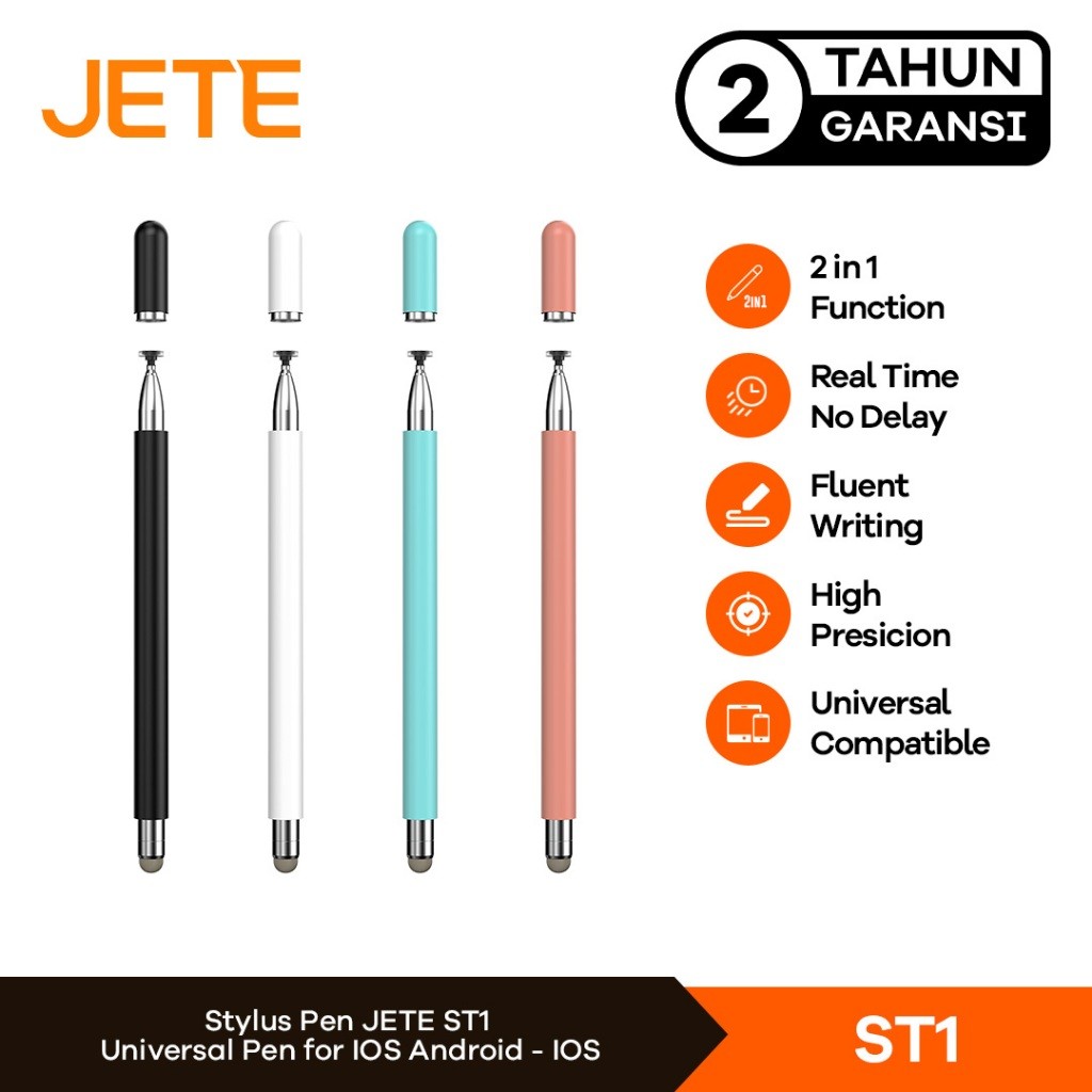 

Stylus Pen for IOS Android JETE Universal Pen 2in1 Disk & Fiber Tip No Charge - Original