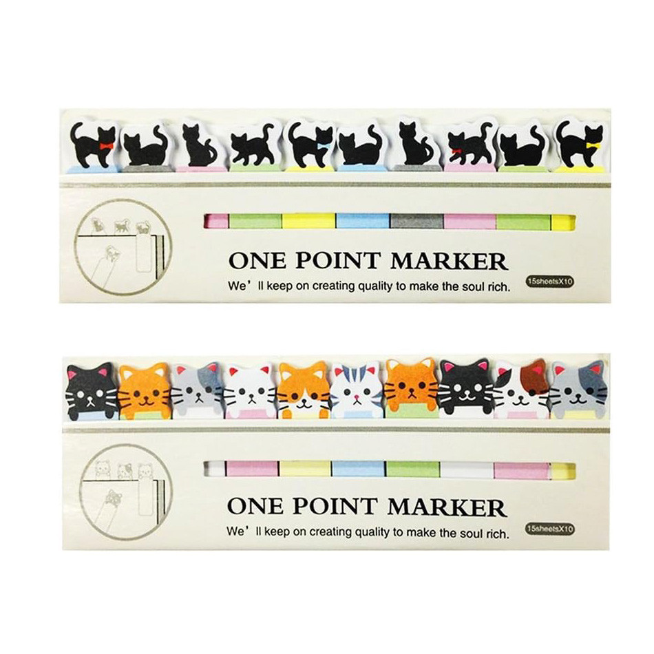 

Office sticky notes Decoration Cute Funny Joy Cat Style Sticker Bookmark Memo Marker Point Flags Sticky Notes Writing Label
