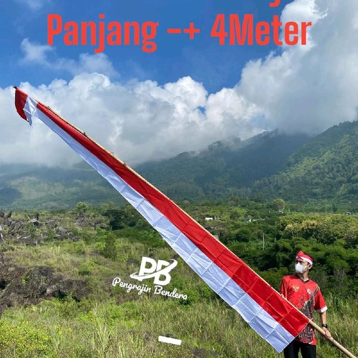 Promo Bendera Umbul Umbul Layur Merah Putih panjang 4 Meter Umbul Umbul - Umbul"Zigzag merah putih T