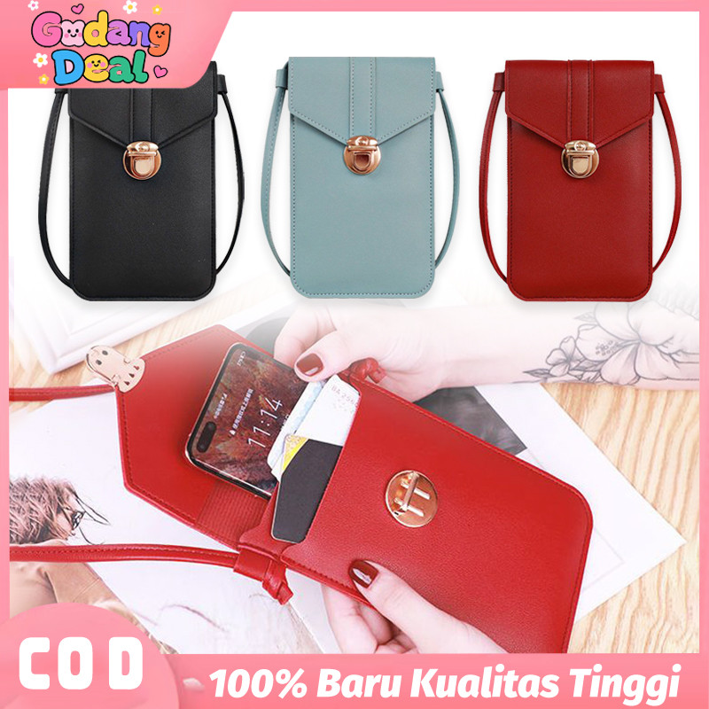 Tas Dompet Hp Kalung Gantung Leher Dompet Selempang Smartphone Kartu Cardholder Phone Wallet Wanita