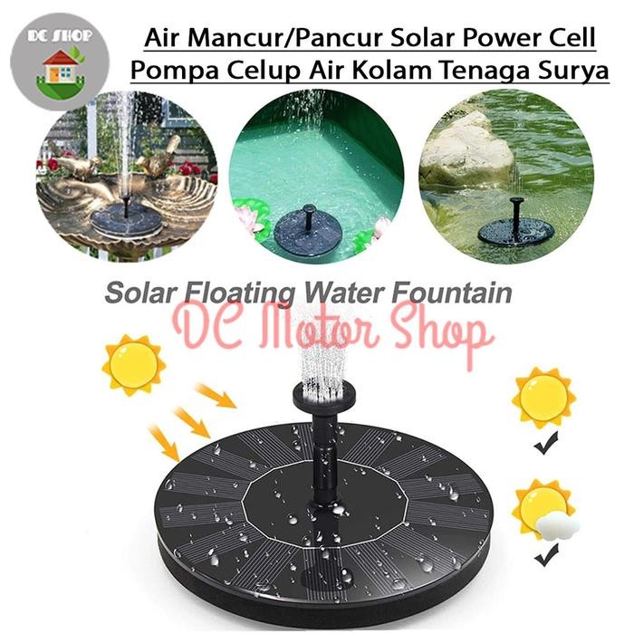 Air Mancur/Pancur Solar Power Cell Pompa Celup Air Kolam Tenaga Surya - Air Mancur