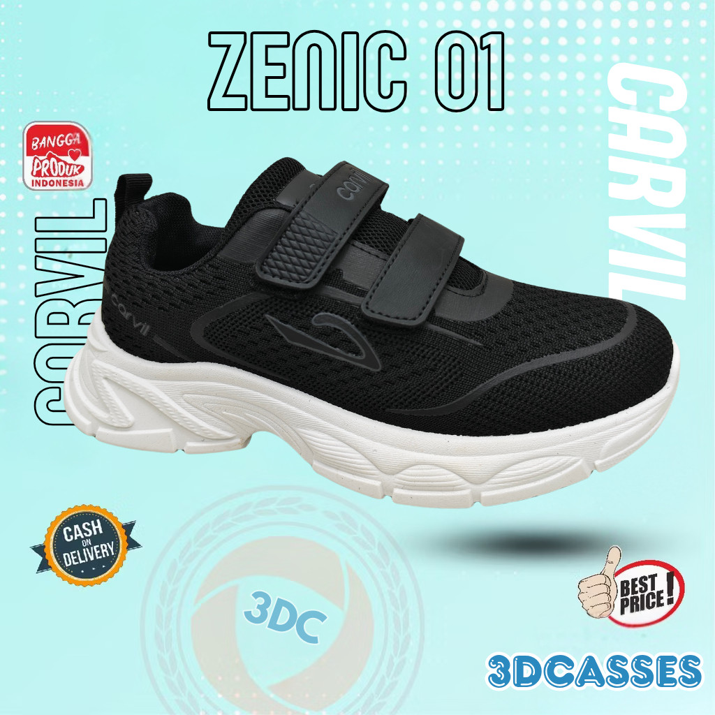 Carvil ZENIC - Sepatu Sekolah Anak Laki dan Perempuan Carvil Original