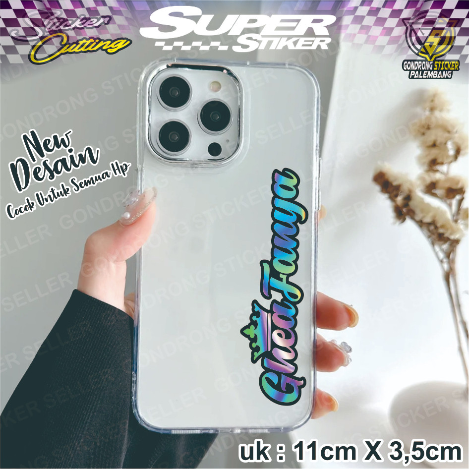 

Sticker Cutting Custom Nama Mahkota King & Queen Hologram | Tulisan Custom Nama Cocok untuk semua HP