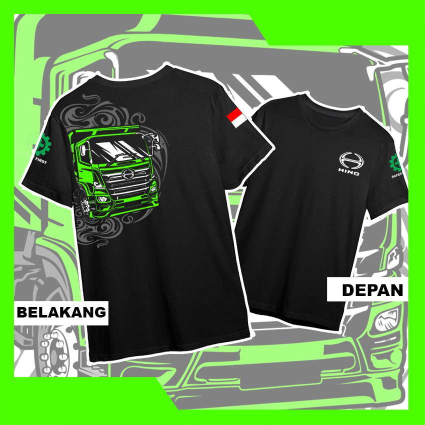 Kaos Hino 500 semi fullprint kaos truk kaos truck baju hino baju truk