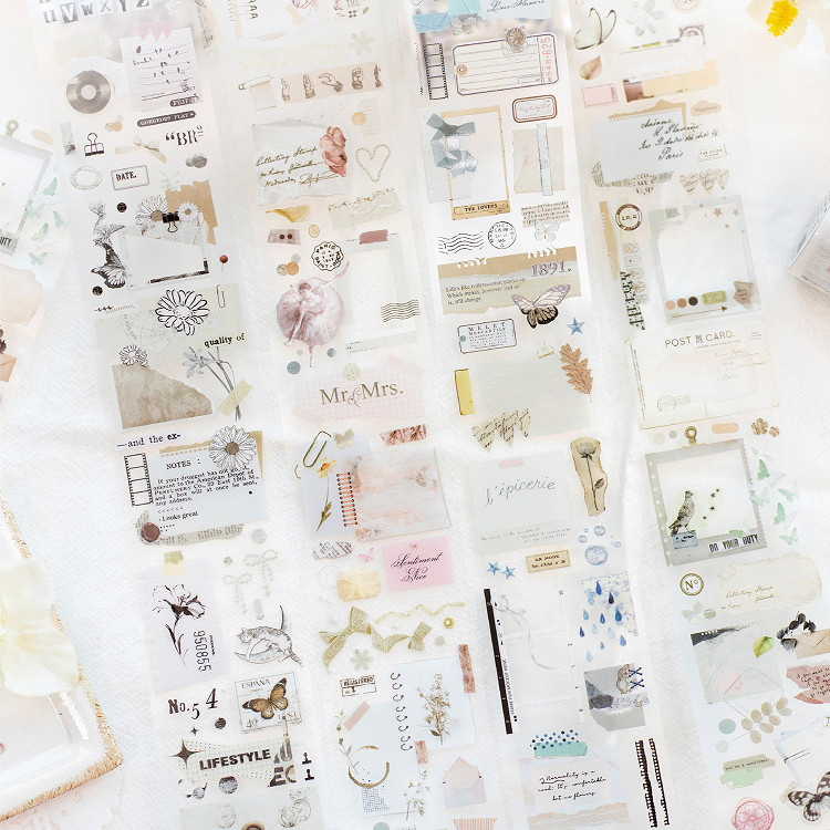 

[Gongjin] Roll PET Tape MG23 Stiker Rol Stiker Aksen Hiasan Junk Journal Jurnal