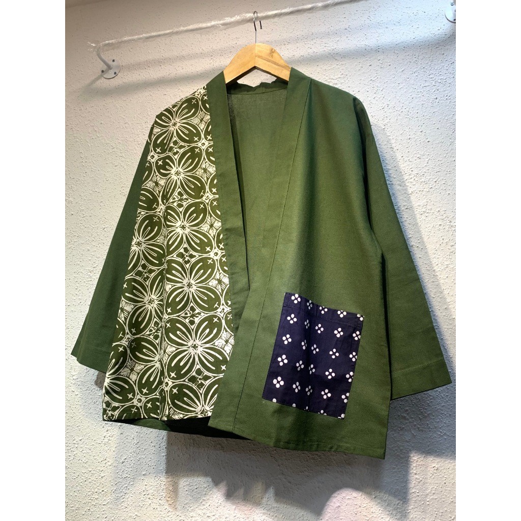 FOPE.DUSTYZ WDIN Top Outer - Kimono Batik Lengan Panjang Katun Rami