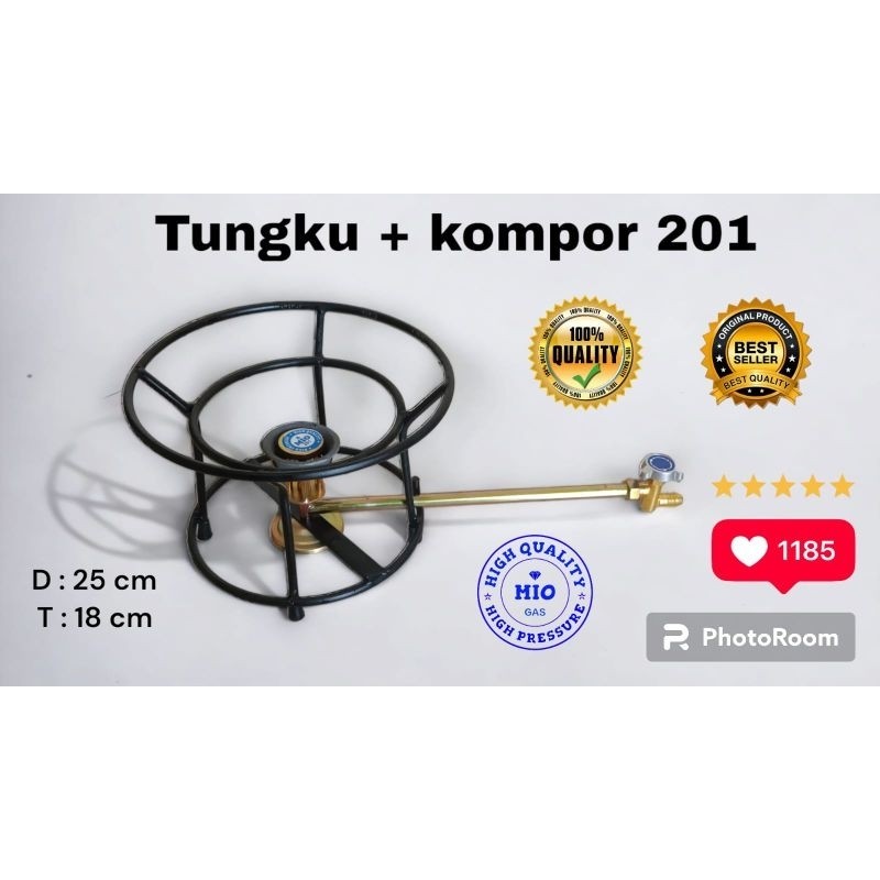 PAKET  dudukan Tungku + Kompor Mawar Mie Ayam Bakso No. 201 ORI 100% PATEN GAS Trade Mark SINAR BINT