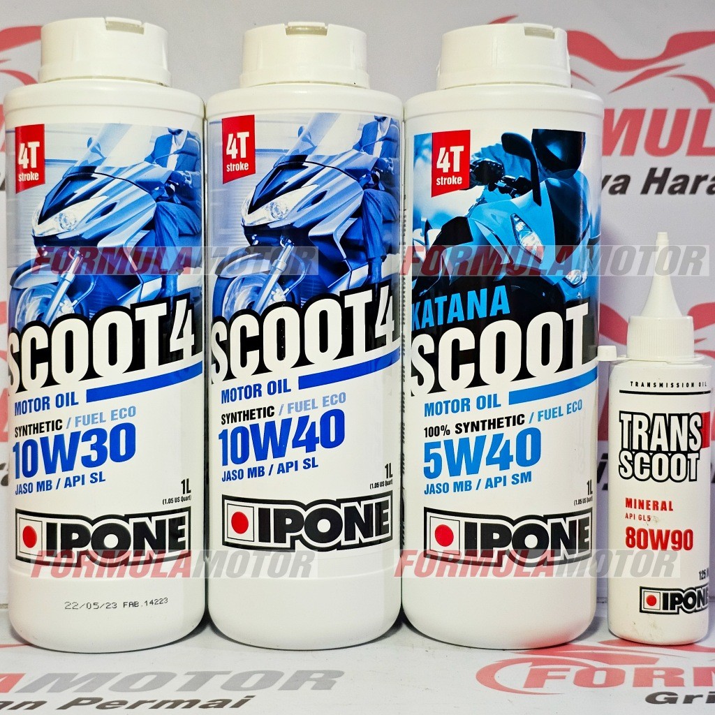 (Oli Mesin & Gardan) Ipone Scoot All Series - Oli Mesin Motor Matic Premium (Original Resmi)
