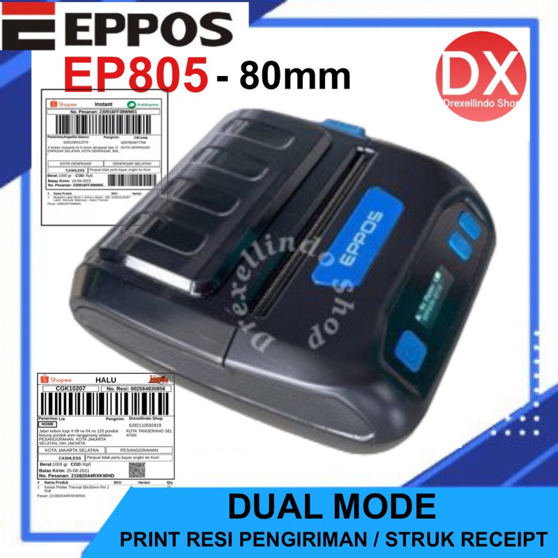 

Printer Thermal Label Barcode 80mm EPPOS EP-805 / EP805 / ep805 DUAL MODE USB BLUETOOTH