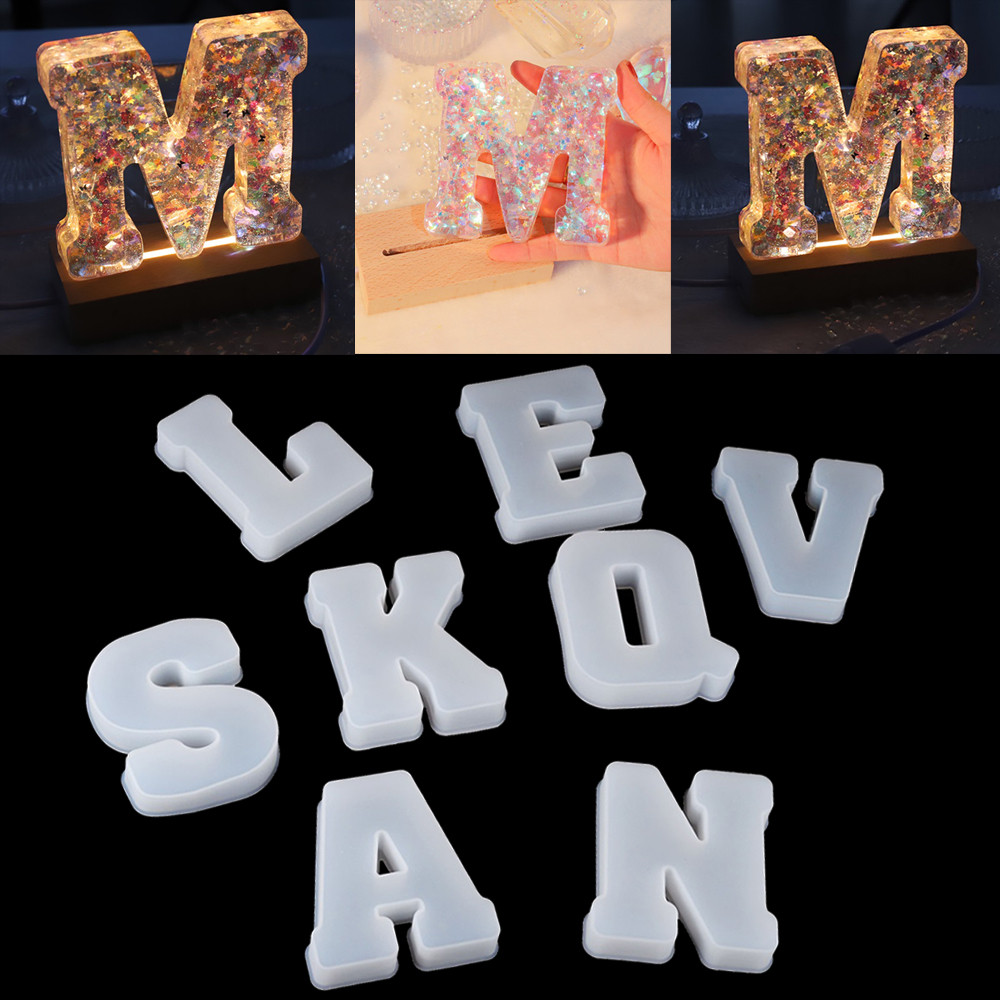 

10CM 26 Letter Silicone Molds Alphabet Crystal Epoxy Resin Mold For DIY Resin Craft Birthday Party Wedding Home Decoration