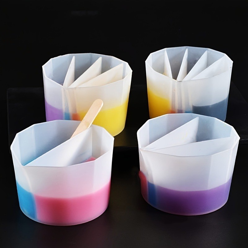 

Round Silicone Split Pouring Cups for Fluid Art Reusable, Multi-Color Acrylic & Resin Paint Guide