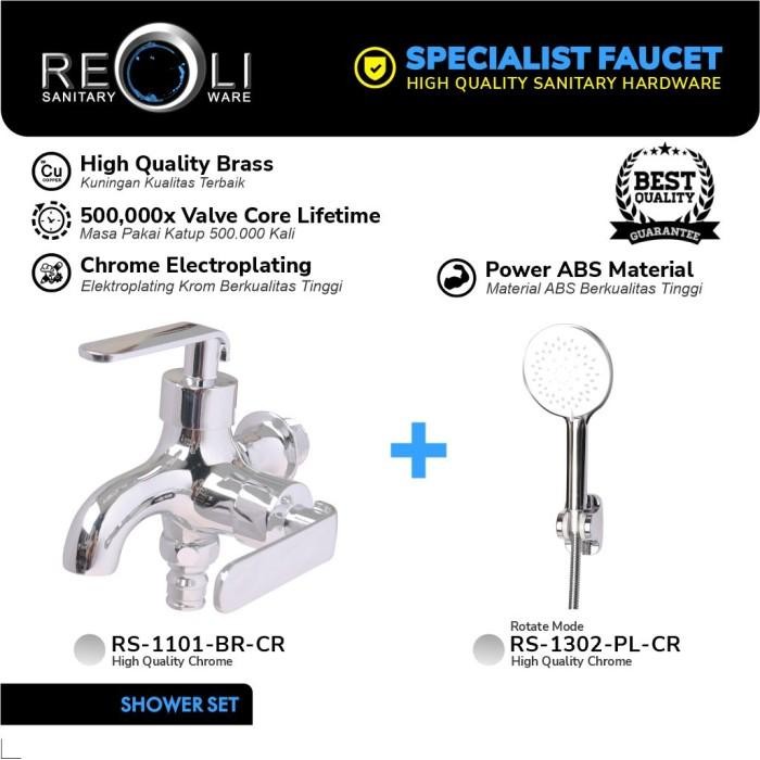 REOLI 1101+1301 CR Paket Shower Keran Cabang & Hand Shower

