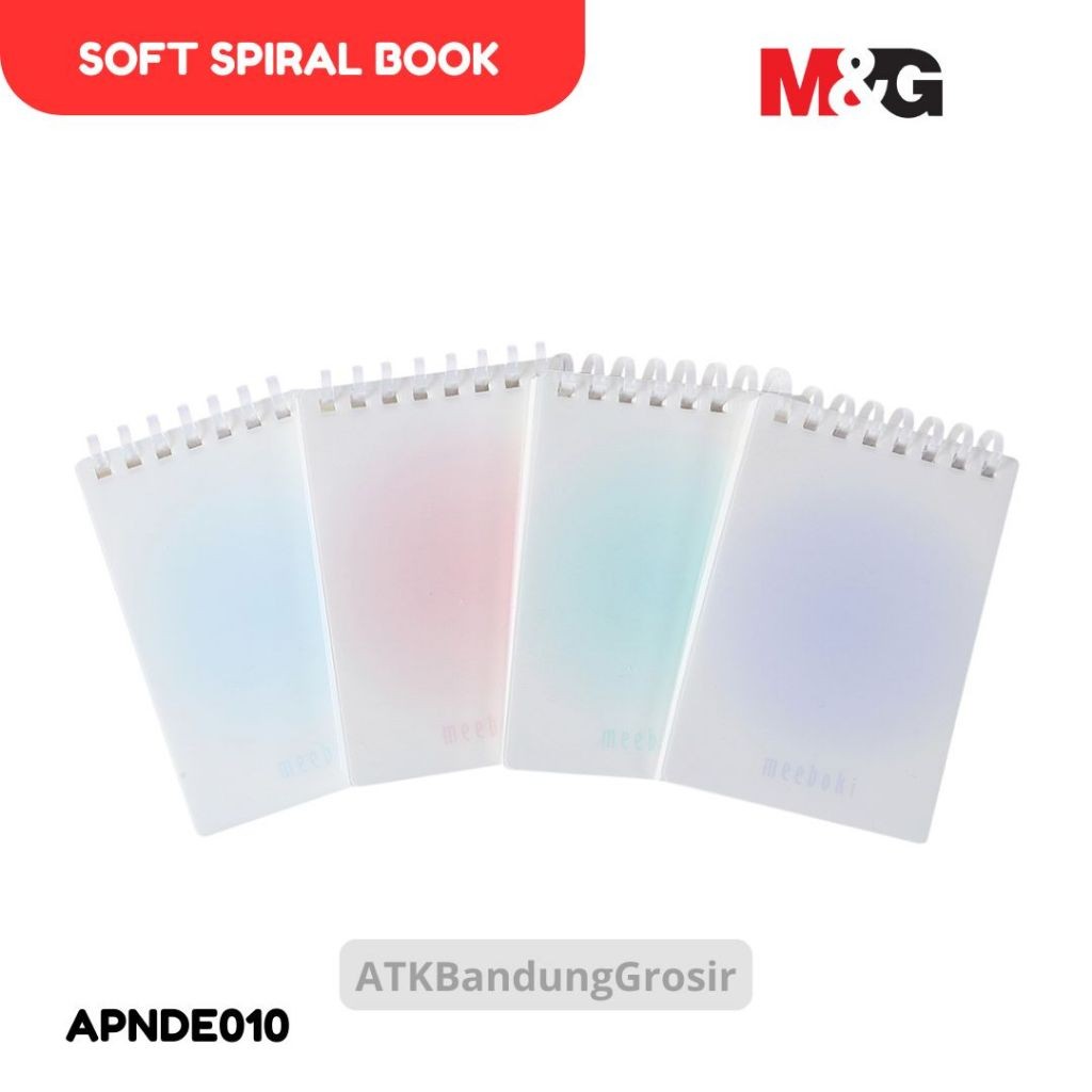 

Note Book Spiral M&G Meeboki Soft Spiral Book Notebook Smooth Paper A7 50 Lembar #APNDE010 - Satuan - SHABQ