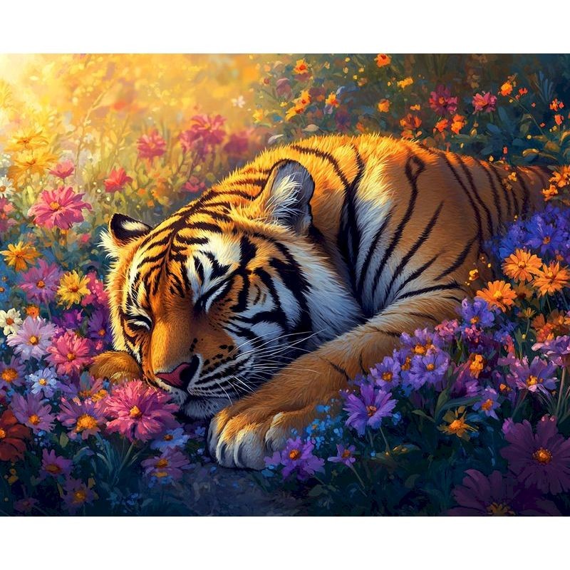 

GATYZTORY Oil Painting By Numbers Handicraft Tiger Animals Painting Numbers Artwork For Adults Gift Picture Paint Home Decors