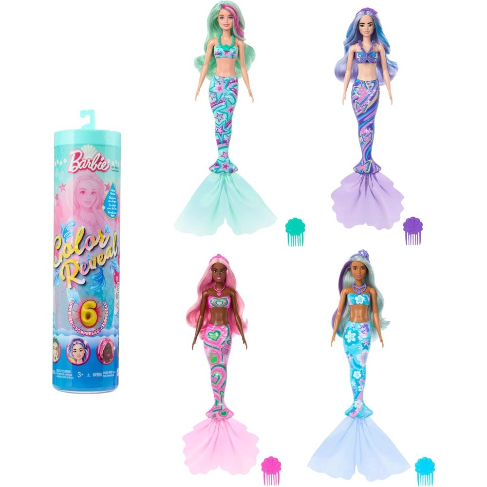 2024 New al Barbie Doll Color Reveal Surprise Mystery Box Color ange Mermaid Mysterious Box Mistery 
