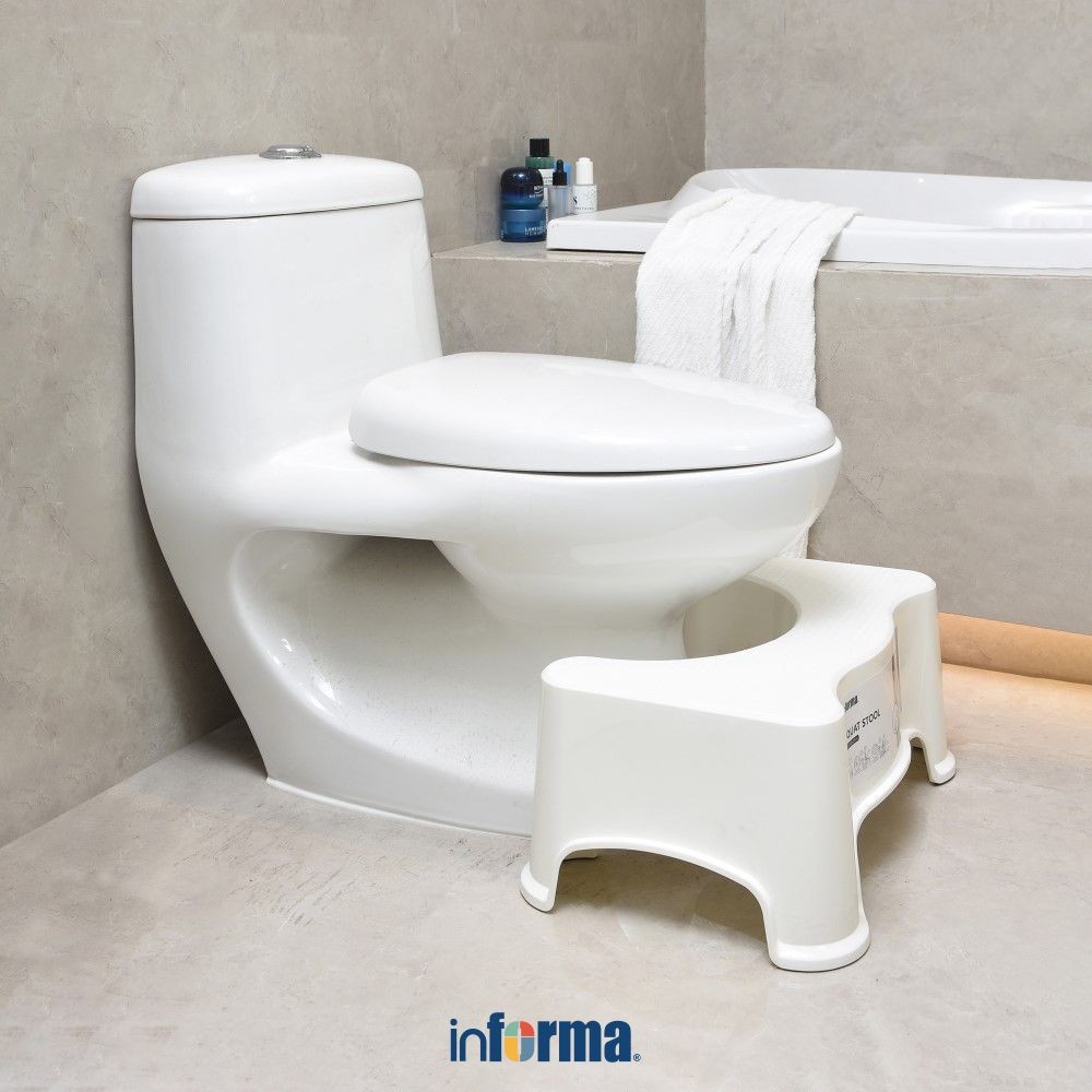 Informa Poppy Bangku Pijak Toilet - Putih Injakan Stool Toilet Penyangga Wc Duduk Squatting Stool An