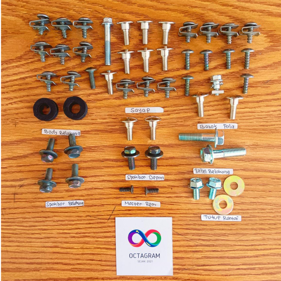 COD / Promo / Original / Baut Satria Fu 150 Full Set / Baud Suzuki Satria Fu 150 Full Body Motorcycl