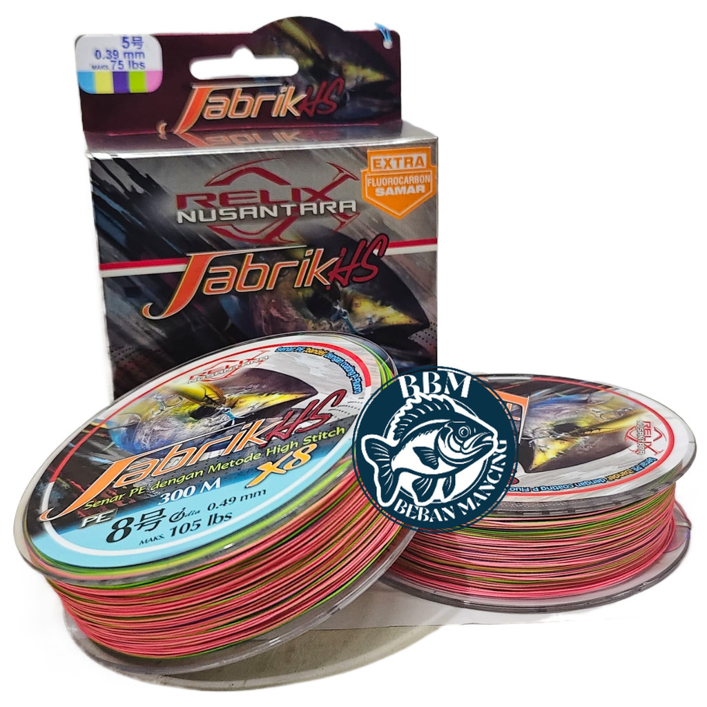 Senar Benang Pancing PE JABRIK HS X8 RELIX NUSANTARA (200M / 300M) Extra Leader Murah