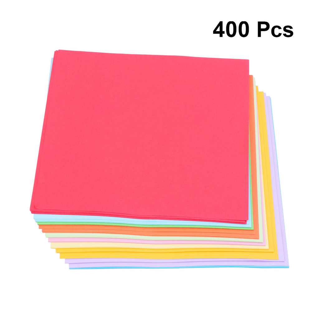 

400 Sheets Origami Paper Assorted Colors Construction Handwork DIY Craft Project Kids Folding Decor Art Home Stationery