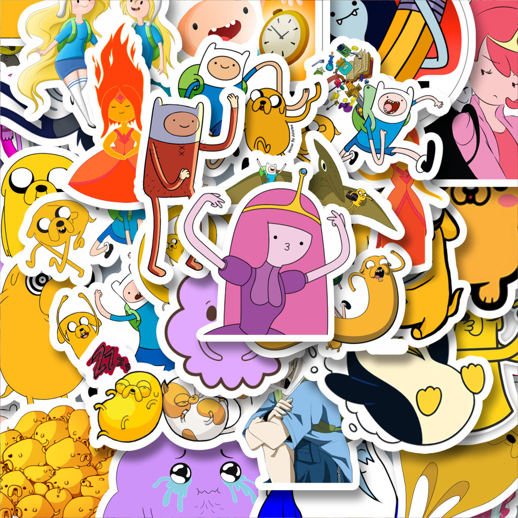 

100PCS Lucu Stiker Kartun Series Adventure Time Character Mix 3 Stiker Aesthetic Stiker Anti Air Stikers Berperekat Waterproof sticker decal buat Motor Helm Buku Journal Koper Casing HP Laptop Botol Minum Hadiah anak
