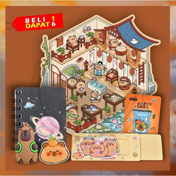 

MUMUSLAND PAKET KAPIBARA 6 IN 1 LENGKAP / GIFT HADIAH HAMPERS KADO SEKOLAH / BOX ULANG TAHUN SET B