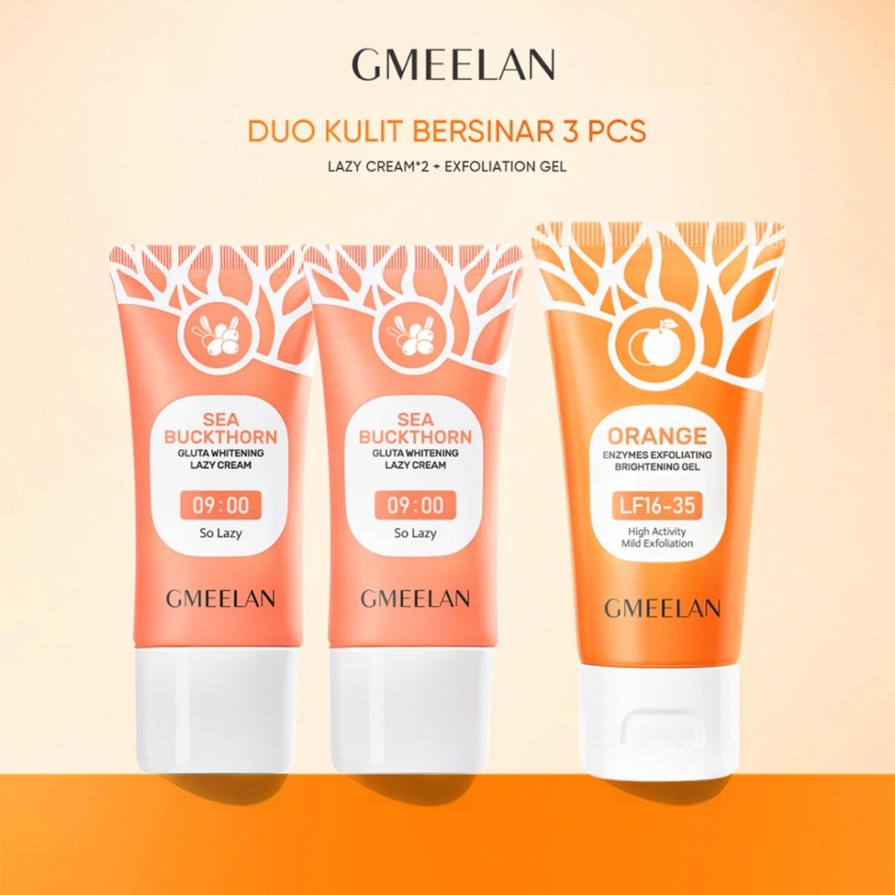 GMEELAN Skincare Kits GMEELAN 3PCS Cream Gmeelan Day Cream Pemutih wajah Pemutih krim Lazy Cream 30g