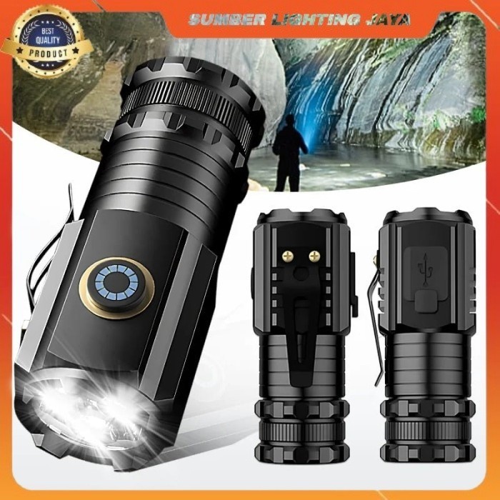 Senter SWAT Police Mini Terbaik / Senter Led Rechargeable
