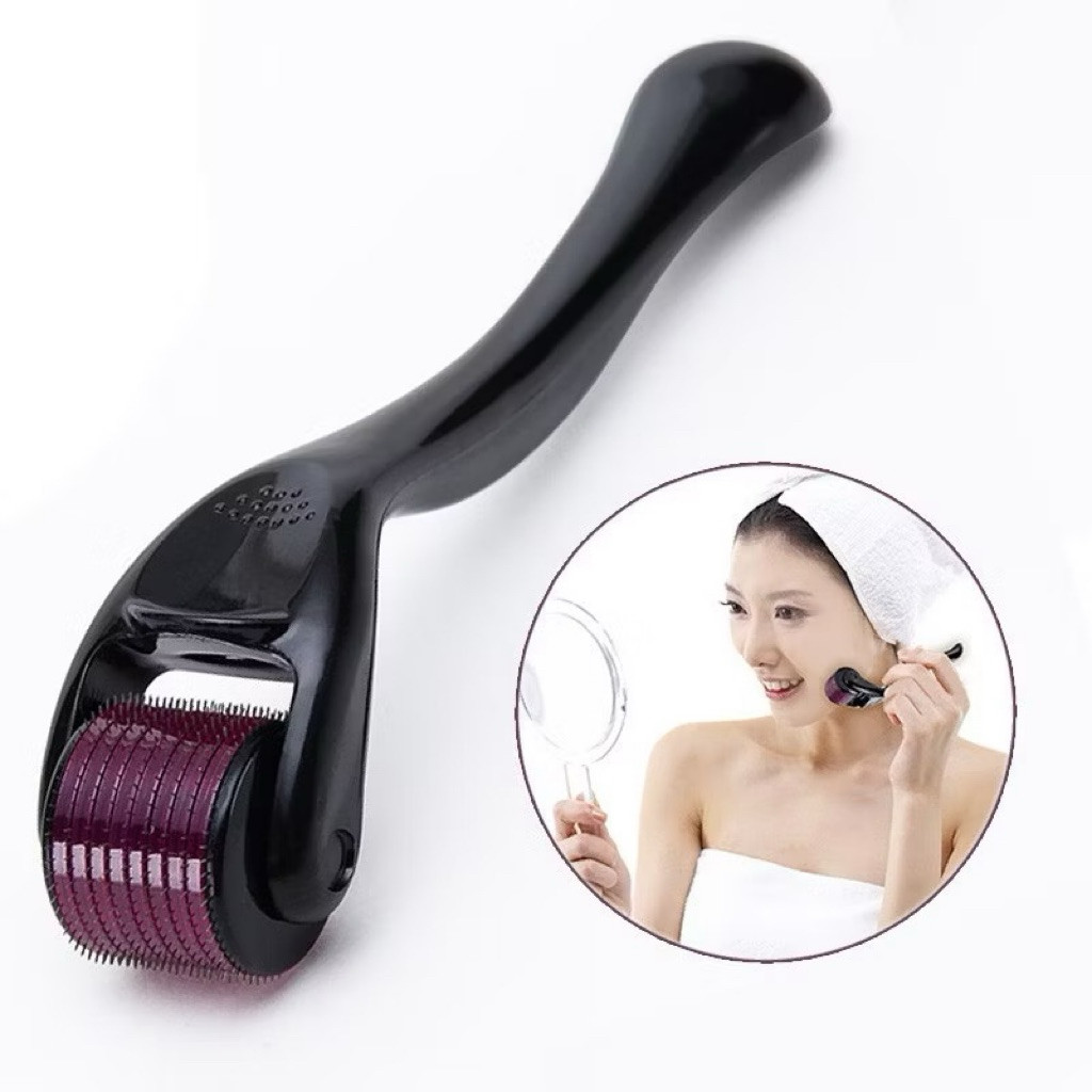 Alat Terapi Derma Roller Wajah dan Kulit Kepala Penghilang Bopeng dan Kebotakan 0.5mm