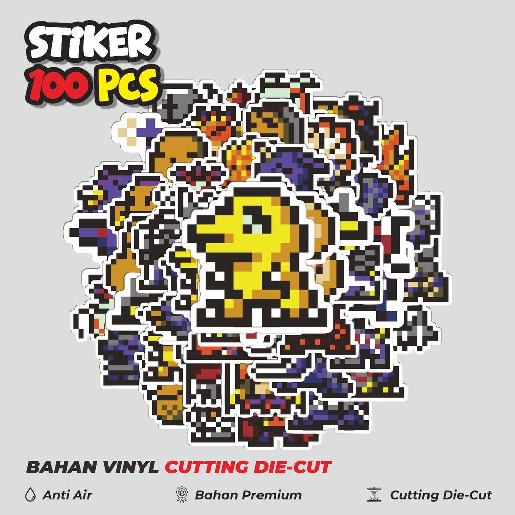 

Terbaru! 50 pcs Stiker Pixel Digimon V2 Dekorasi Lucu Kreatif untuk Notebook, Skateboard, HP