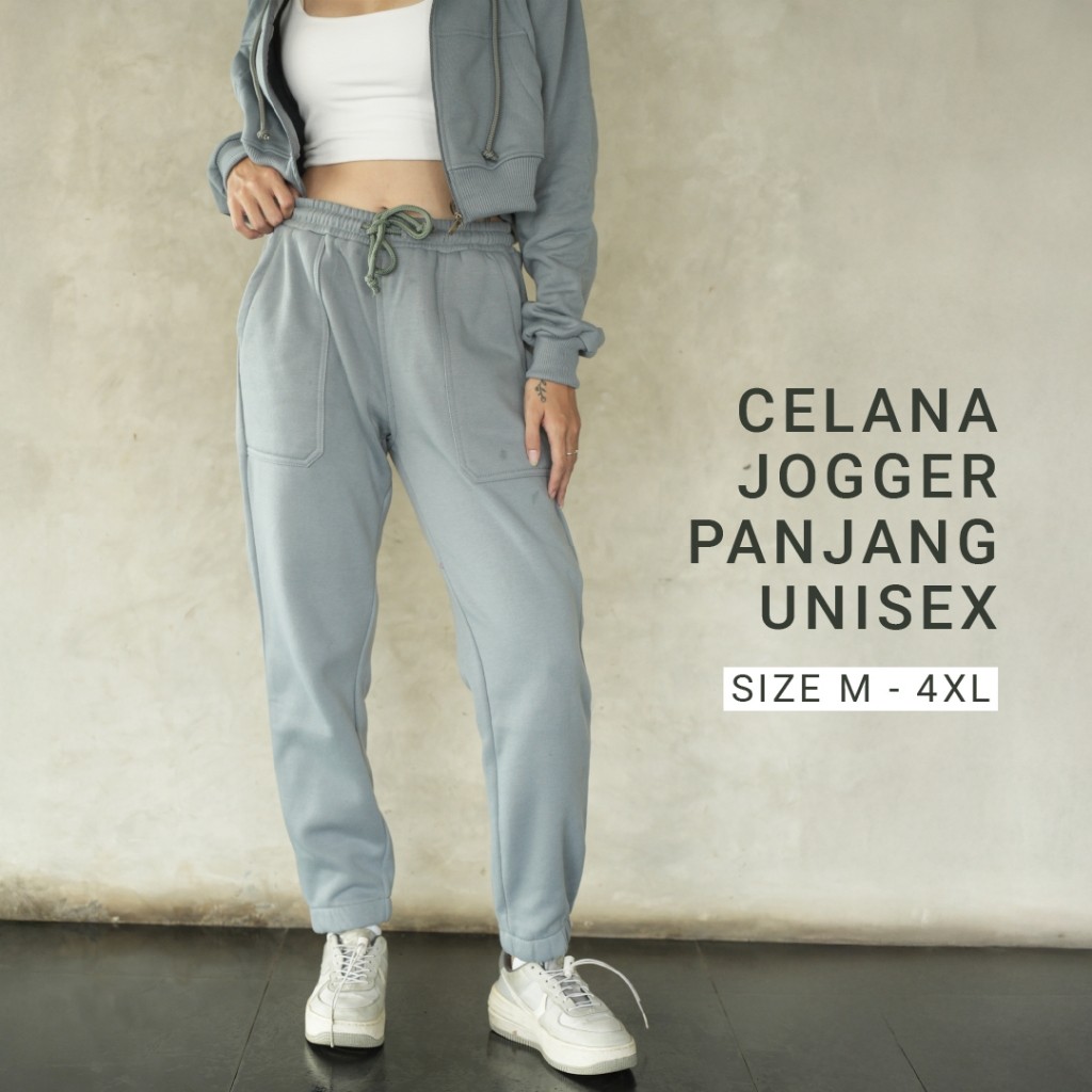 Arvada – Celana Jogger Panjang Unisex Outer Pocket | Bahan Fleecy Premium | Nyaman & Stylish