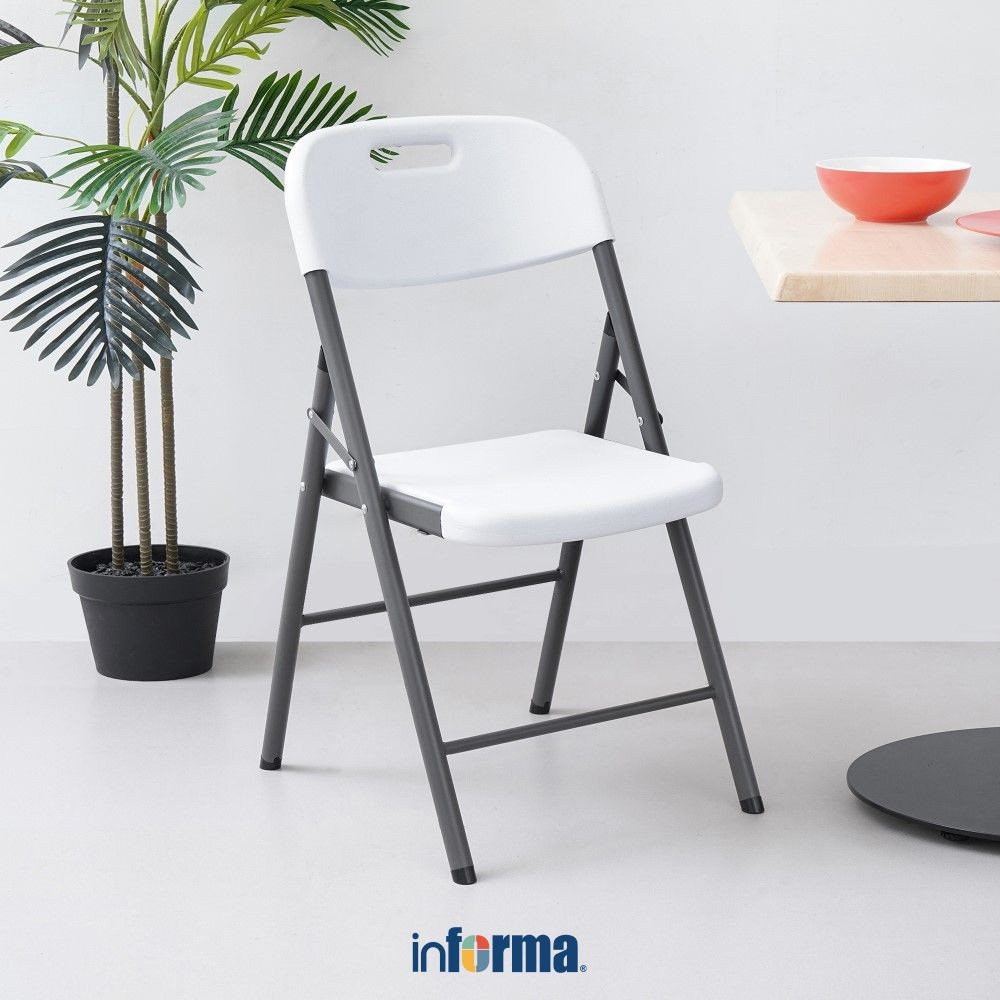 Informa Lyod Kursi Lipat - Putih Multifunctional Foldable Chair Tempat Serbaguna Kursi Acara Cafe Ho