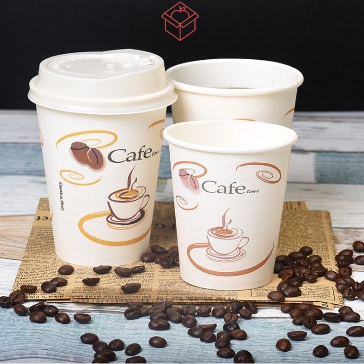 Paper cup 8oz +tutup  /  cup tahan panas 8oz / Gelas kertas kopi 8oz coffee teh