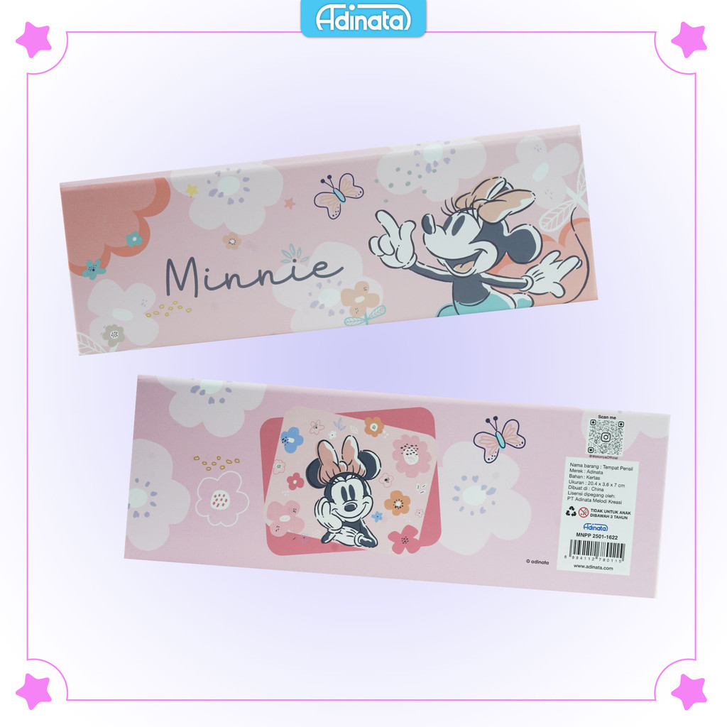 

Minnie Paper Pen Case 2501-1622 with DIY Stickers - Adinata / Tempat Pensil / DIY
