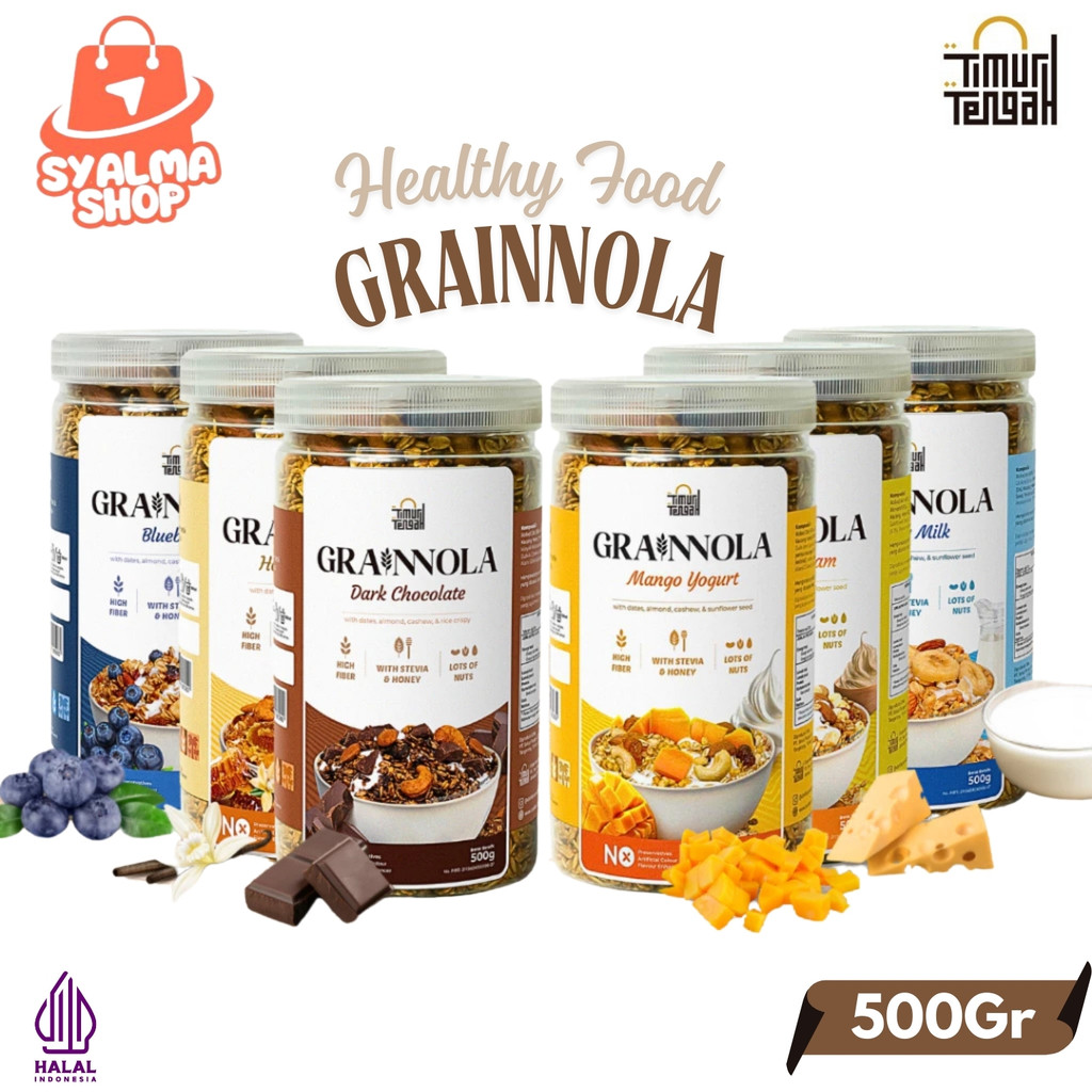 

Timur Tengah Grainnola 500 gr Granola Cemilan Sehat Rendah Kalori