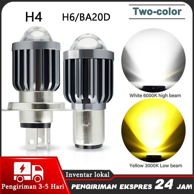Motor Mobil H4 Laser  Lampu LED Utama  Laser D2 2 Warna Putih Kuning AC DC / H4 Laser