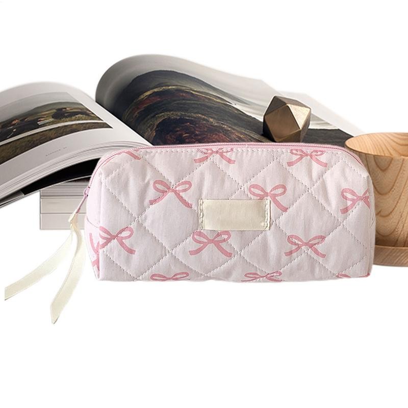 

simple Bow Pencil Case Multifunctional Pencil Case Portable Travel Toiletry Bags Stationary Storage Bag Writting Pen Case