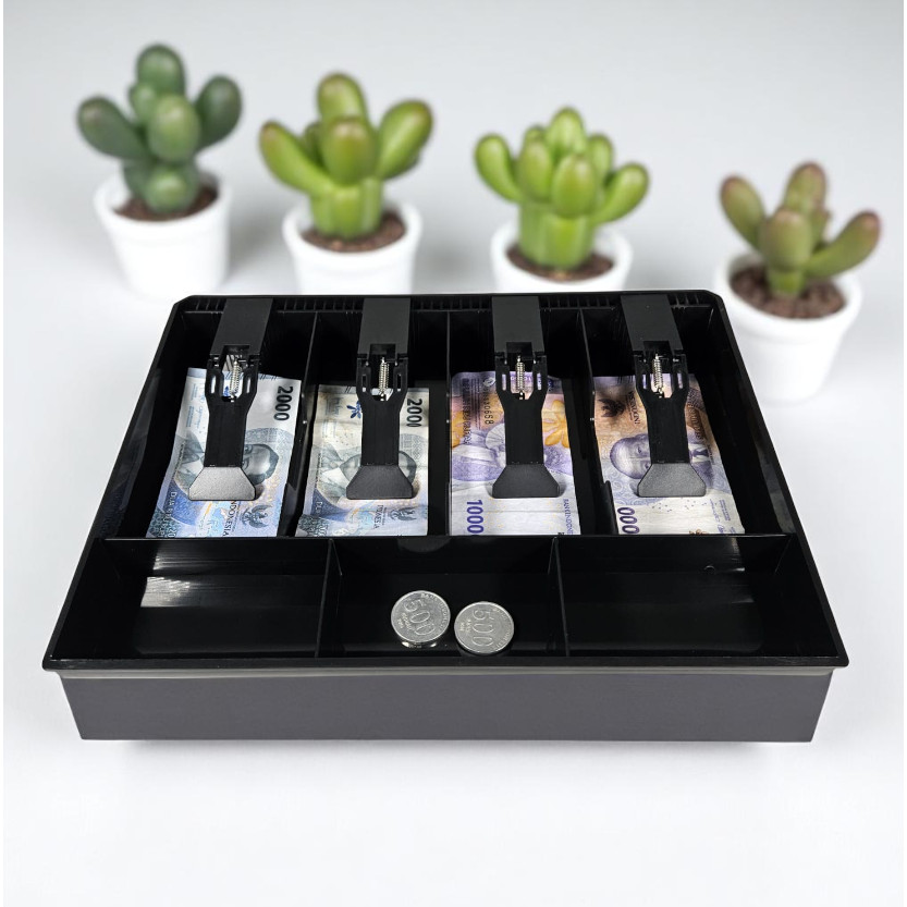 Laci  4 Sekat Coin Cash Drawer Tray Uang Kasir Plastik