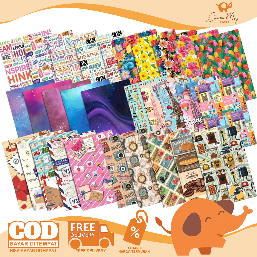 

SQUEEZY Kertas Kado Pattern Series Random Per Tema / Kertas Bungkus Hadiah Murah SATUAN