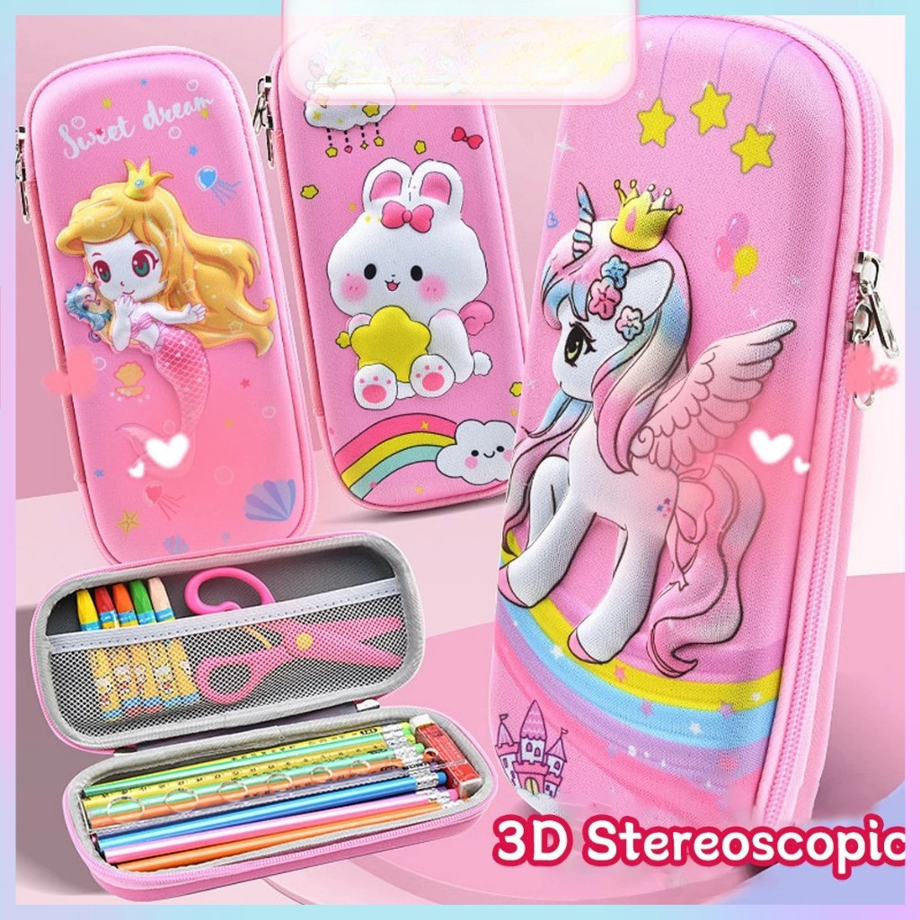 

3D Kartun Pensil Tiga Dimensi Kartun Pensil Multi-fungsi Kotak Penyimpanan Kapasitas Besar Alat Tul/3D Pencil Case Kawaii EVA Large Capacity Pencil Box Storage Waterproof Cute Pen Bag School Supplies Stationery A666